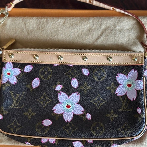 RARE* Vintage Louis Vuitton x Takashi Murakami Blossom Monogram Purse Pochette - Picture 2 of 12